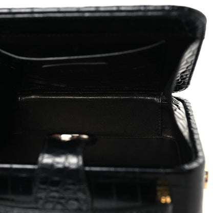 Lanvin Calfskin Crocodile Embossed Bento Bag Black 5 of 10
