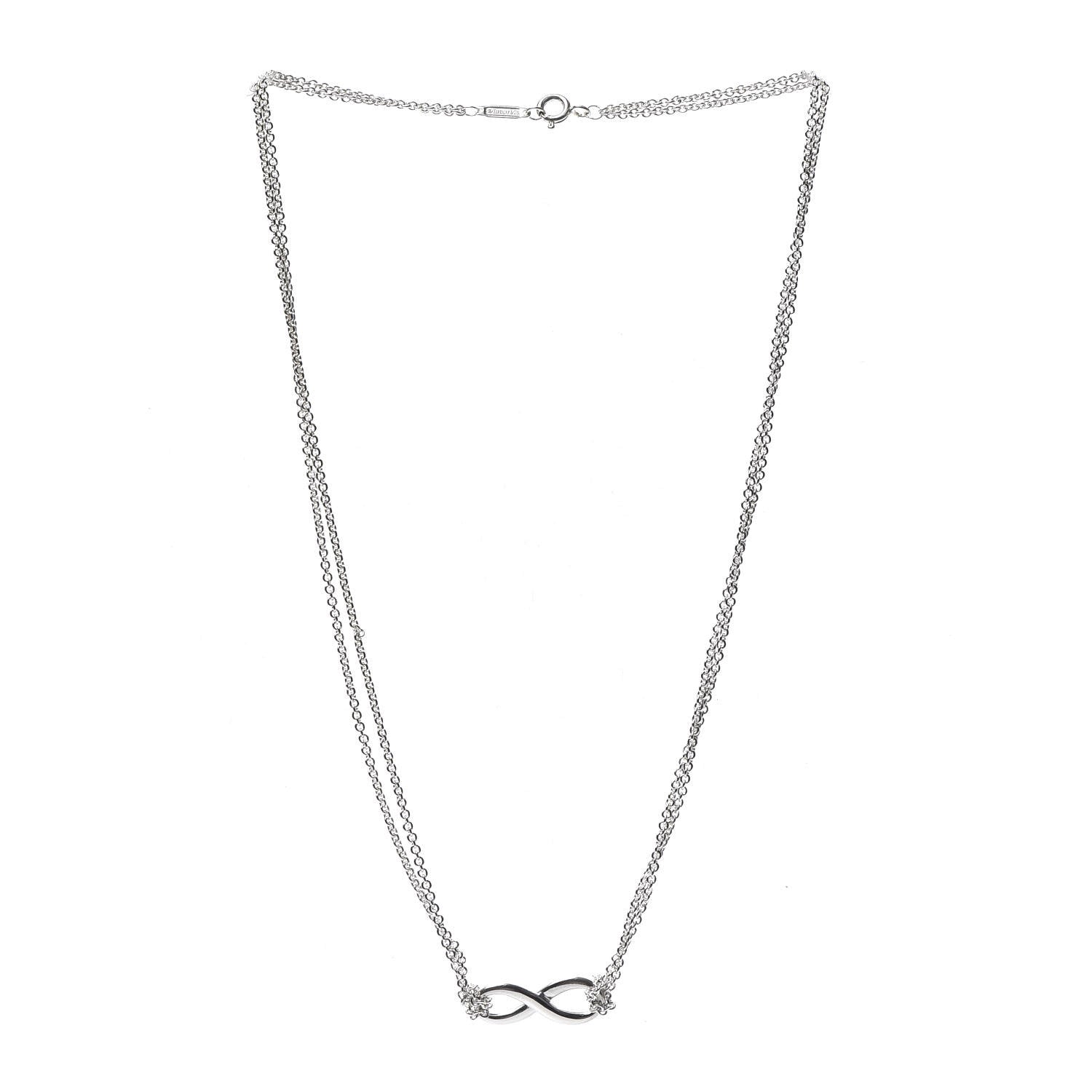 Tiffany Sterling Silver Infinity Pendant Necklace 3 of 5
