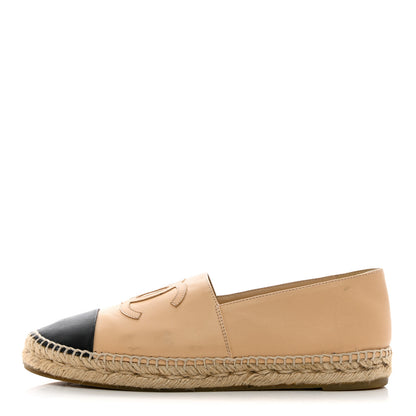 Chanel Lambskin CC Espadrilles 40 Beige Black 1 of 22