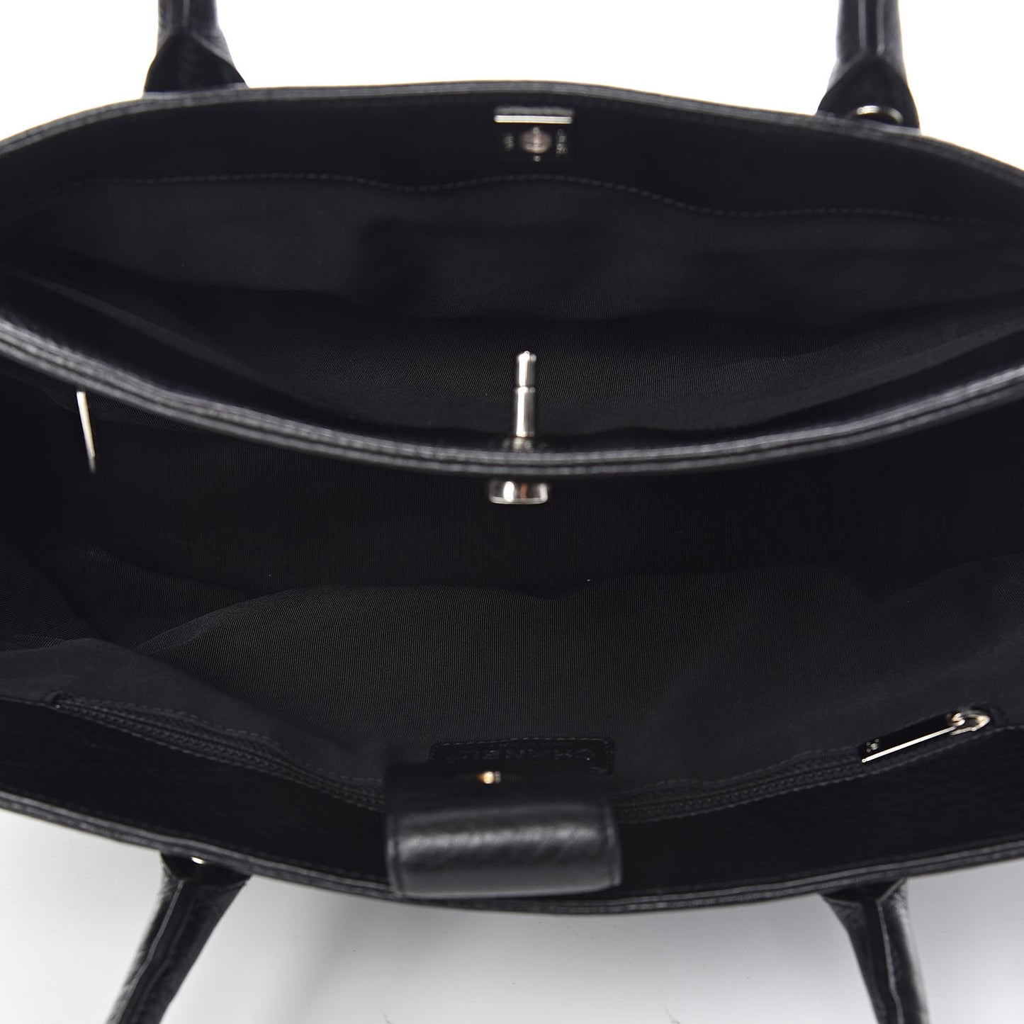 Calfskin Cerf Executive Shopper Tote Black