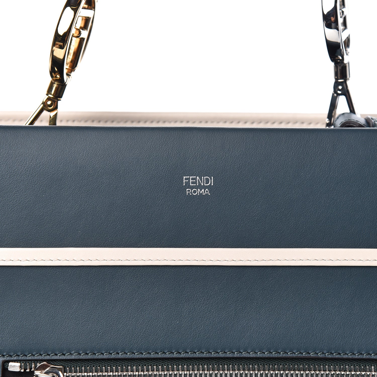 Fendi Vitello Century Opaco F is Fendi Bi-Color Regular Runaway Satchel Amazzonia Camelia 8 of 11