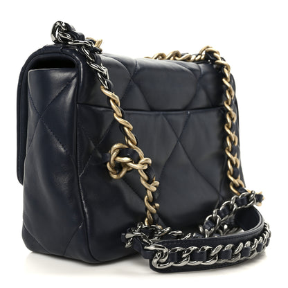 Chanel Lambskin Quilted Medium Chanel 19 Flap Navy Blue 3 of 11