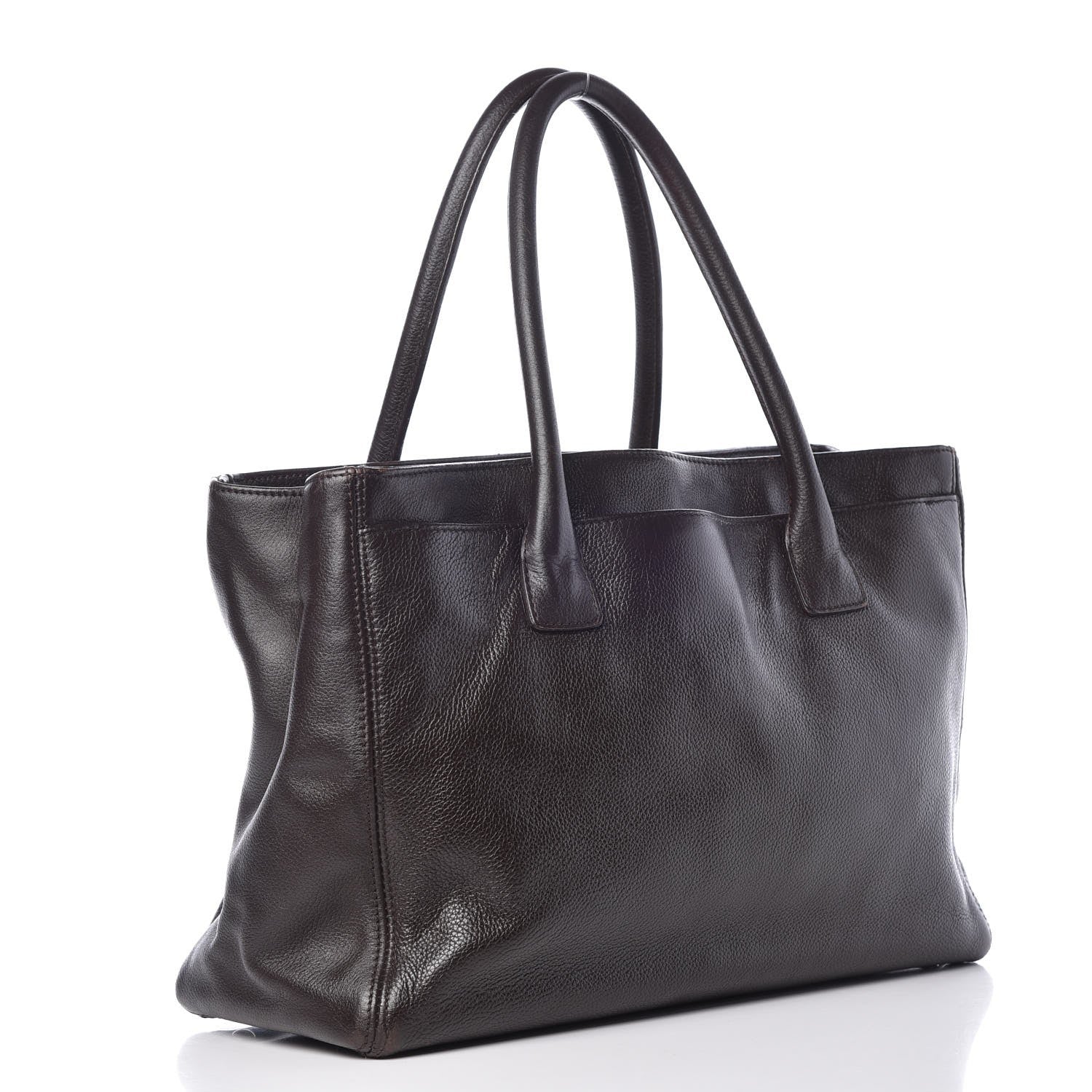 Chanel Calfskin Cerf Executive Shopper Tote Dark Brown 3 of 13
