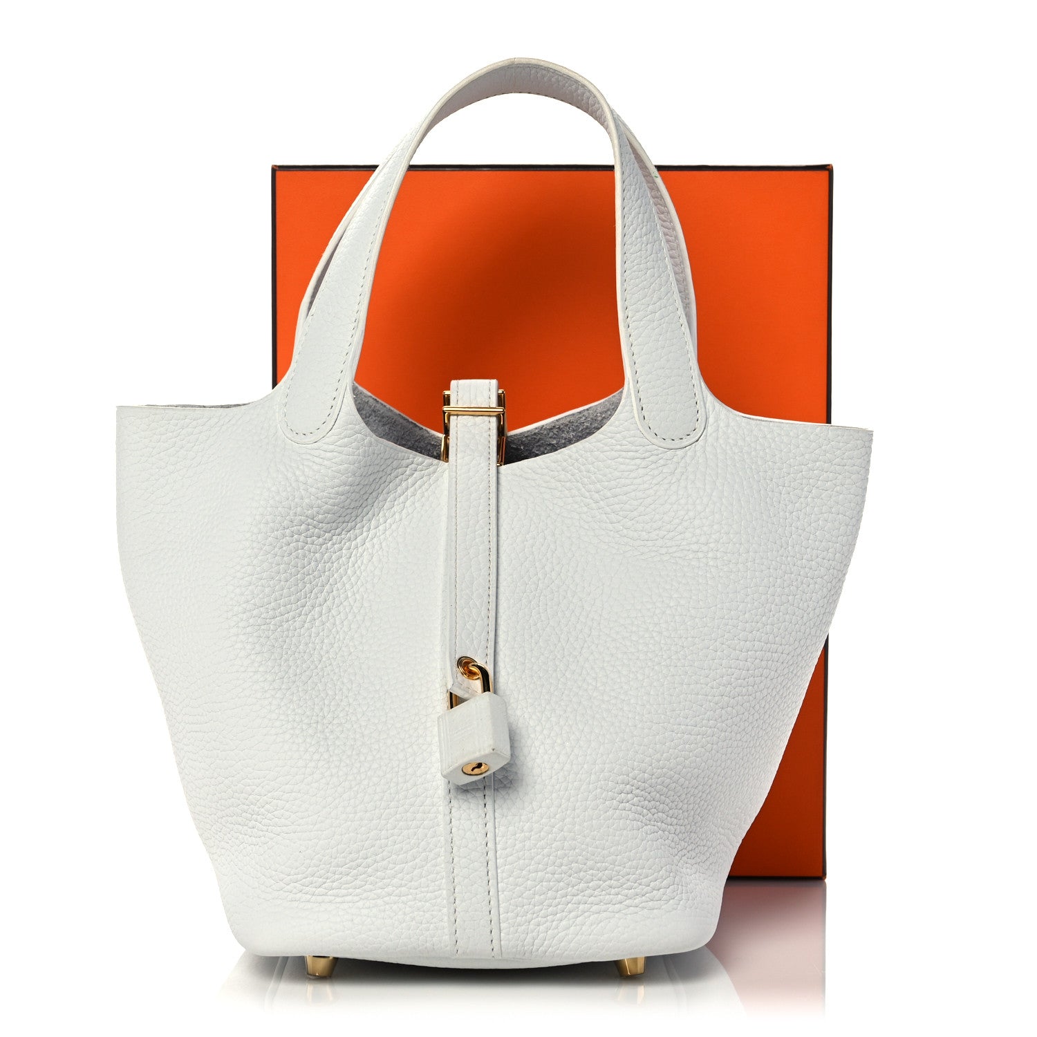 Hermes Taurillon Clemence Picotin Lock 18 PM White 11 of 11