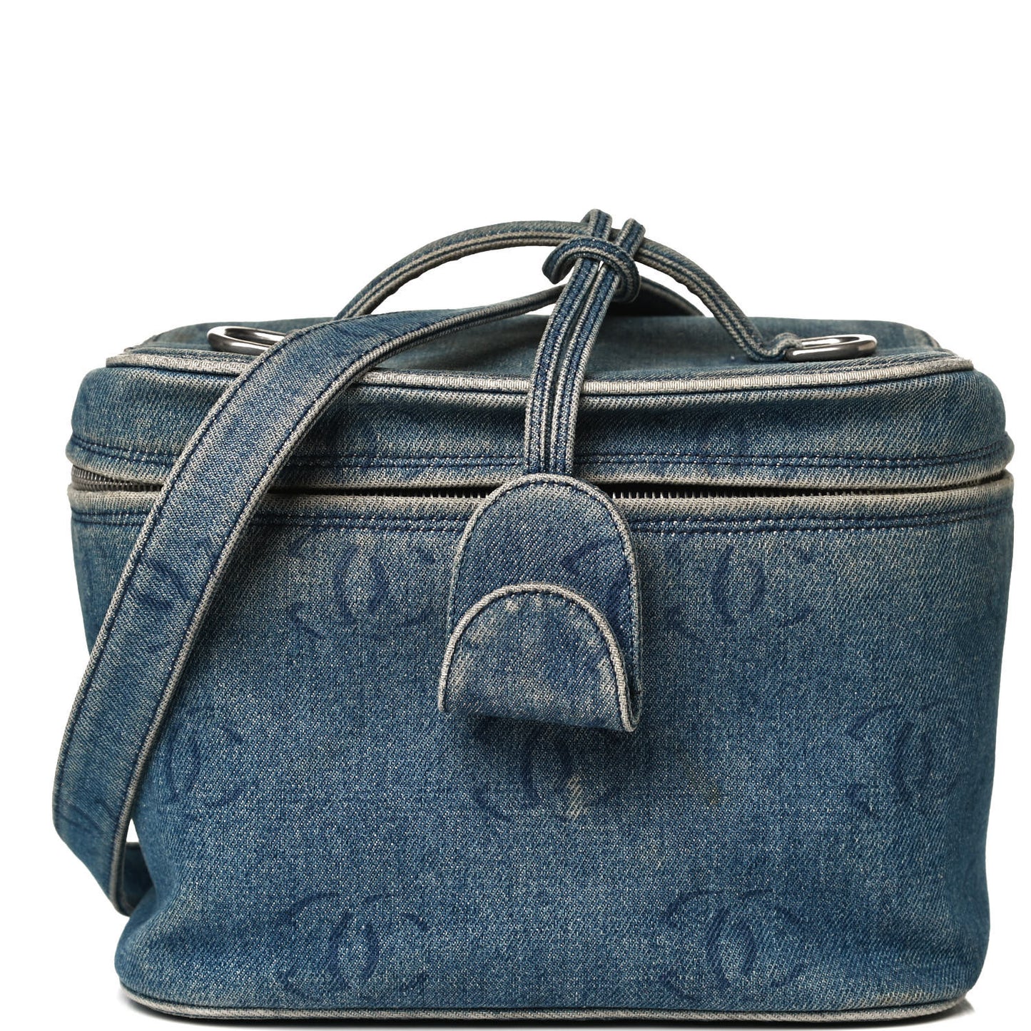 Denim Vanity Cosmetic Case Blue