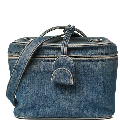 Chanel Denim Vanity Cosmetic Case Blue 8 of 19