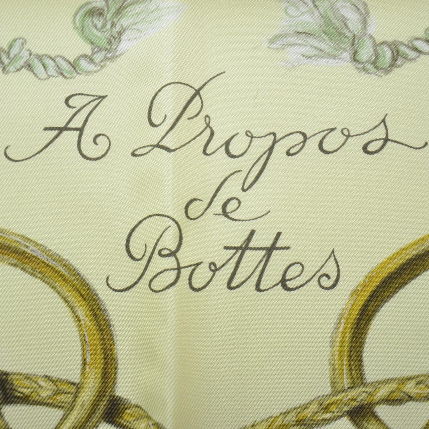 Hermes Silk A Propos de Bottes Scarf 90 Jaune 4 of 8