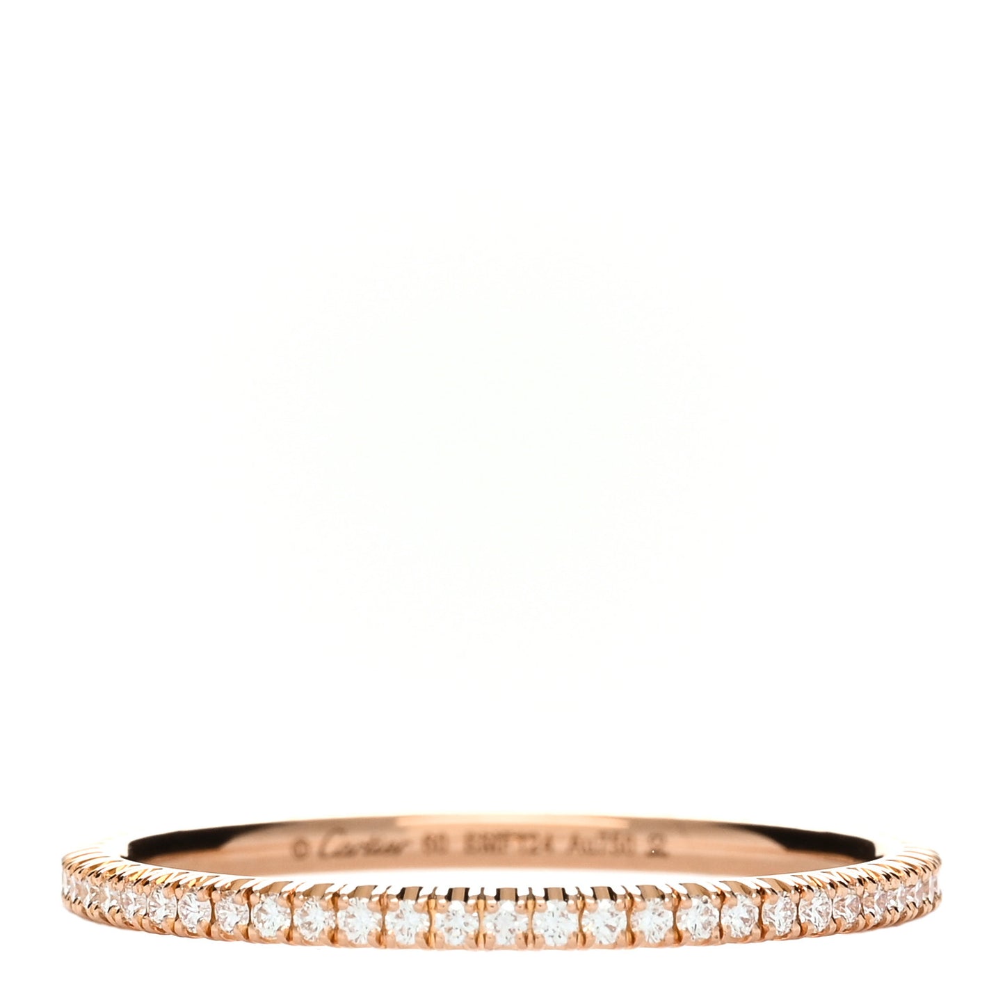 18K Yellow Gold Diamond 1.5mm Etincelle de Cartier Wedding Band Ring 60 9