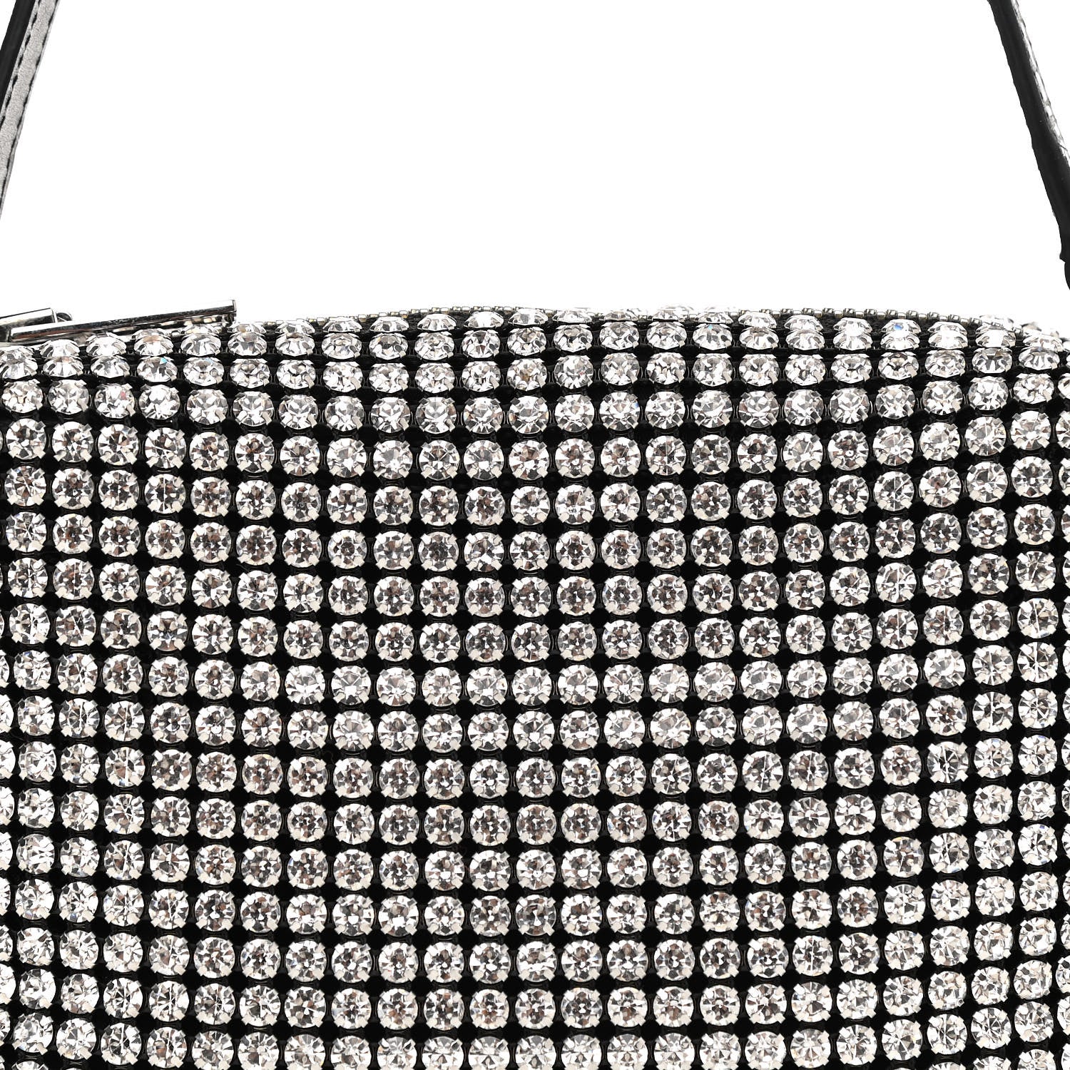 Alexander Wang Mesh Crystal Rhinestone Mini Heiress Pouch Black Silver 7 of 10