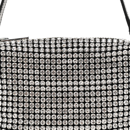 Alexander Wang Mesh Crystal Rhinestone Mini Heiress Pouch Black Silver 7 of 10