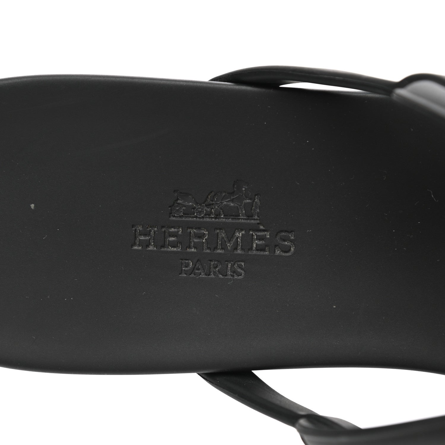 Hermes Rubber Womens Egerie Sandals 37.5 Black 7 of 8