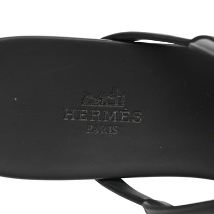 Hermes Rubber Womens Egerie Sandals 37.5 Black 7 of 8