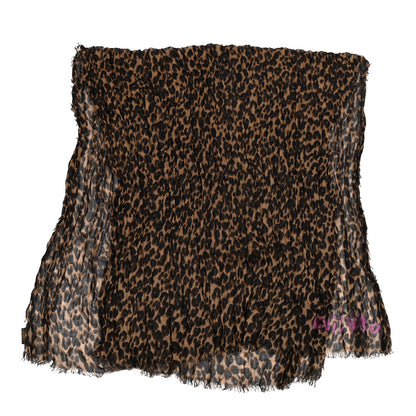 Louis Vuitton Cashmere Silk Leopard Etole Stole Marron 2 of 5