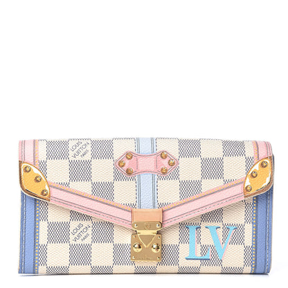 Louis Vuitton Damier Azur Summer Trunks Sarah Wallet NM 1 of 6