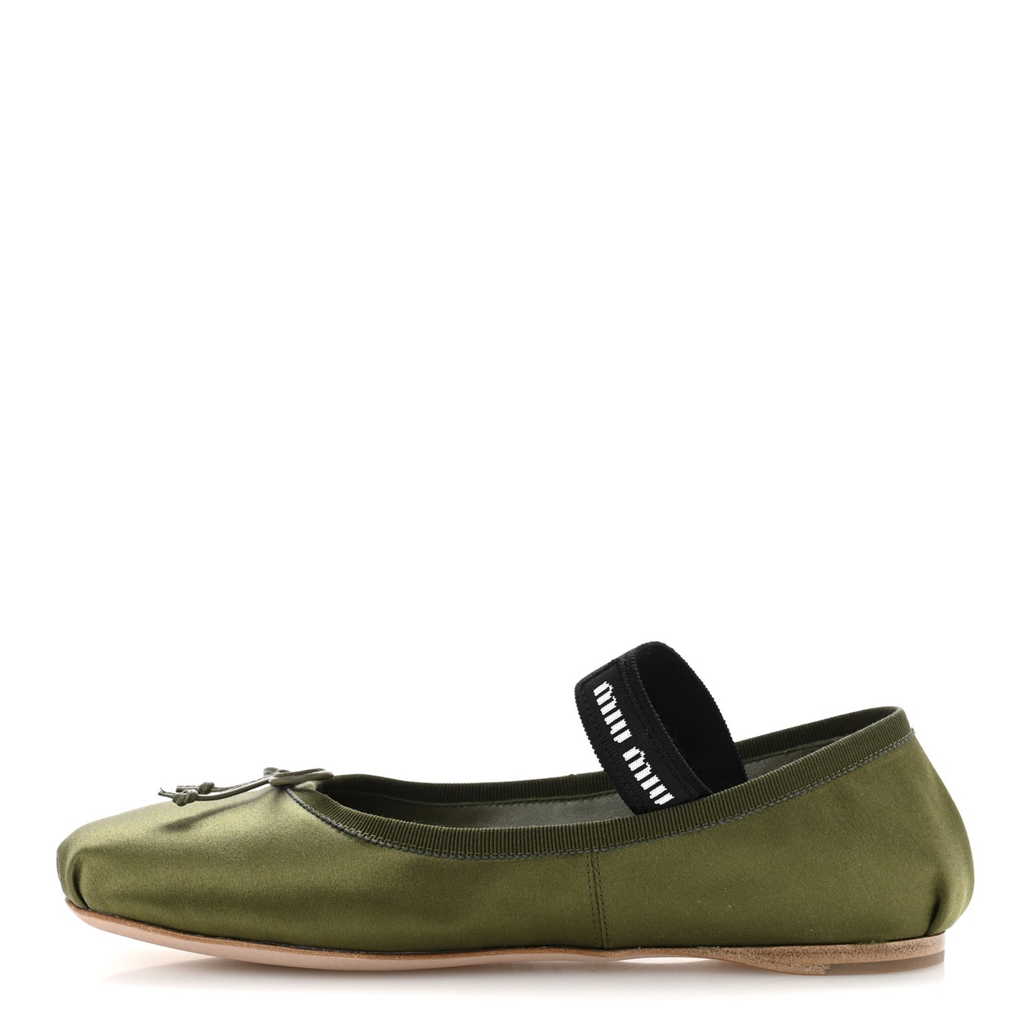 Satin Ballerina Flats 36.5 Oliva