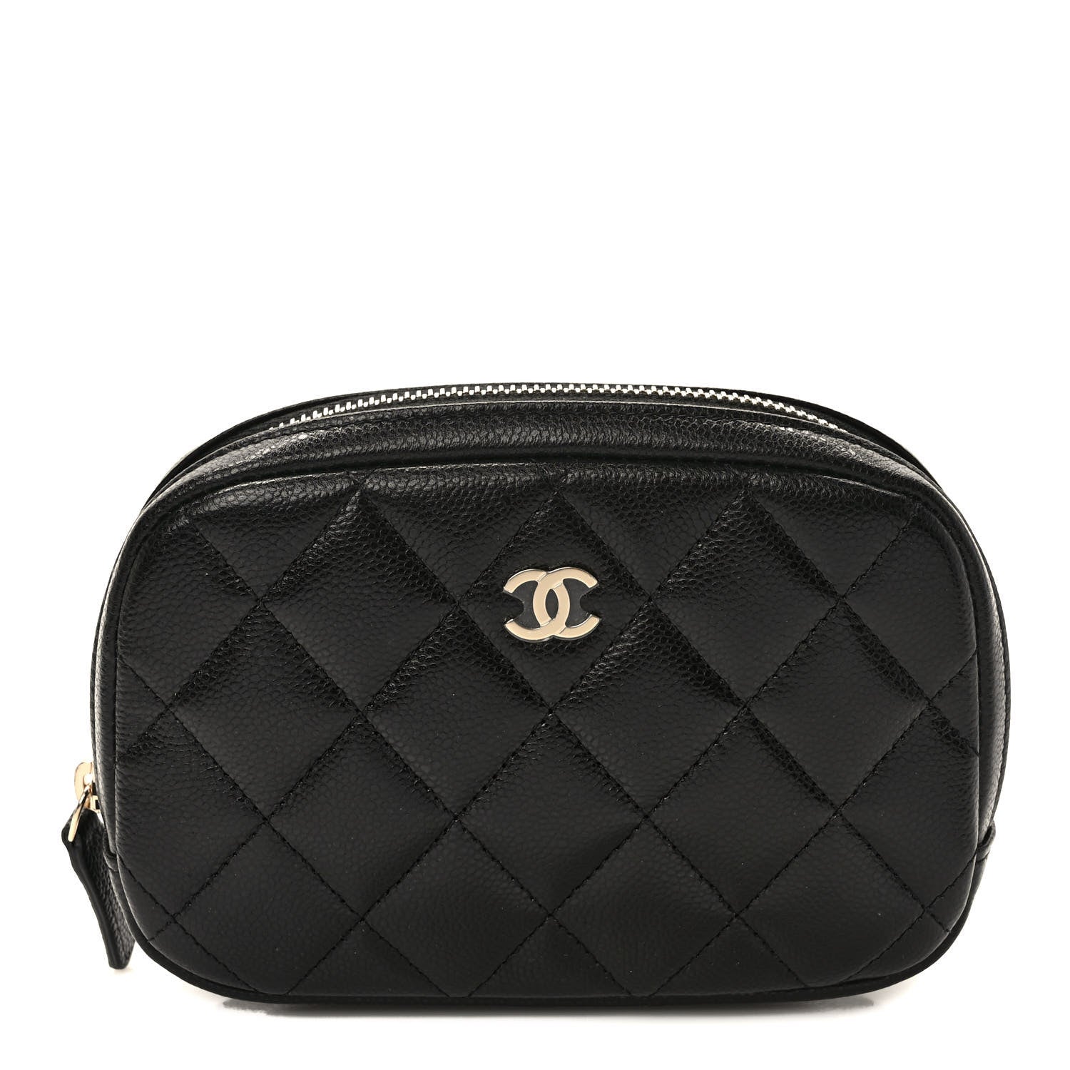 Chanel Caviar Quilted Small Curvy Pouch Cosmetic Case Black 1 of 8