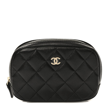 Chanel Caviar Quilted Small Curvy Pouch Cosmetic Case Black 1 of 8