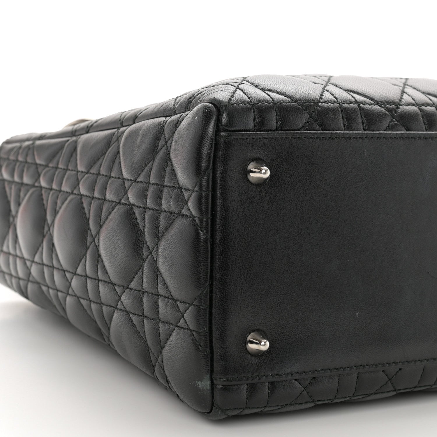 Christian Dior Lambskin Cannage Medium Lady Dior Black 9 of 11