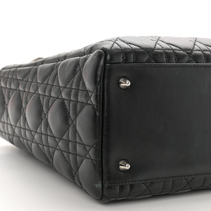 Christian Dior Lambskin Cannage Medium Lady Dior Black 9 of 11