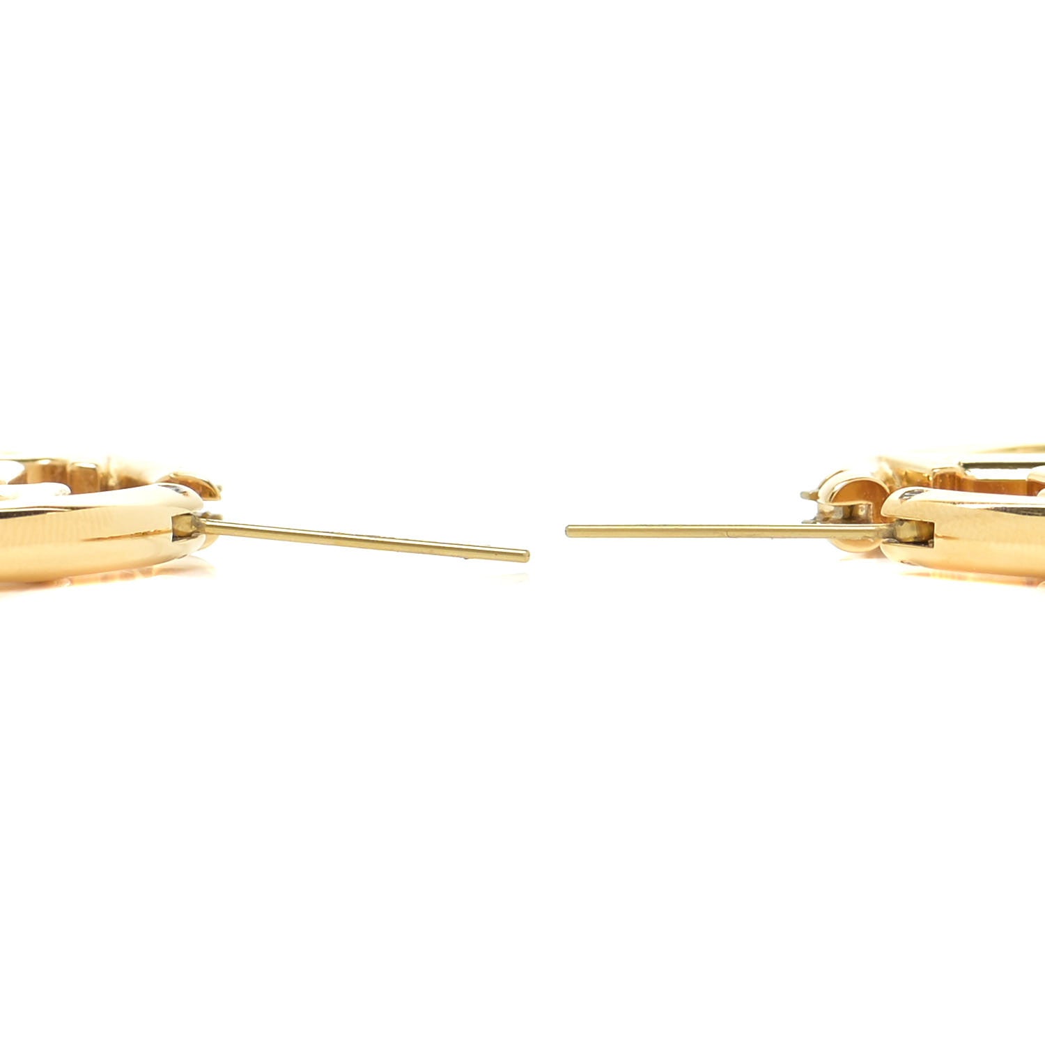 Louis Vuitton Metal Louise Hoop Earrings Gold 3 of 6