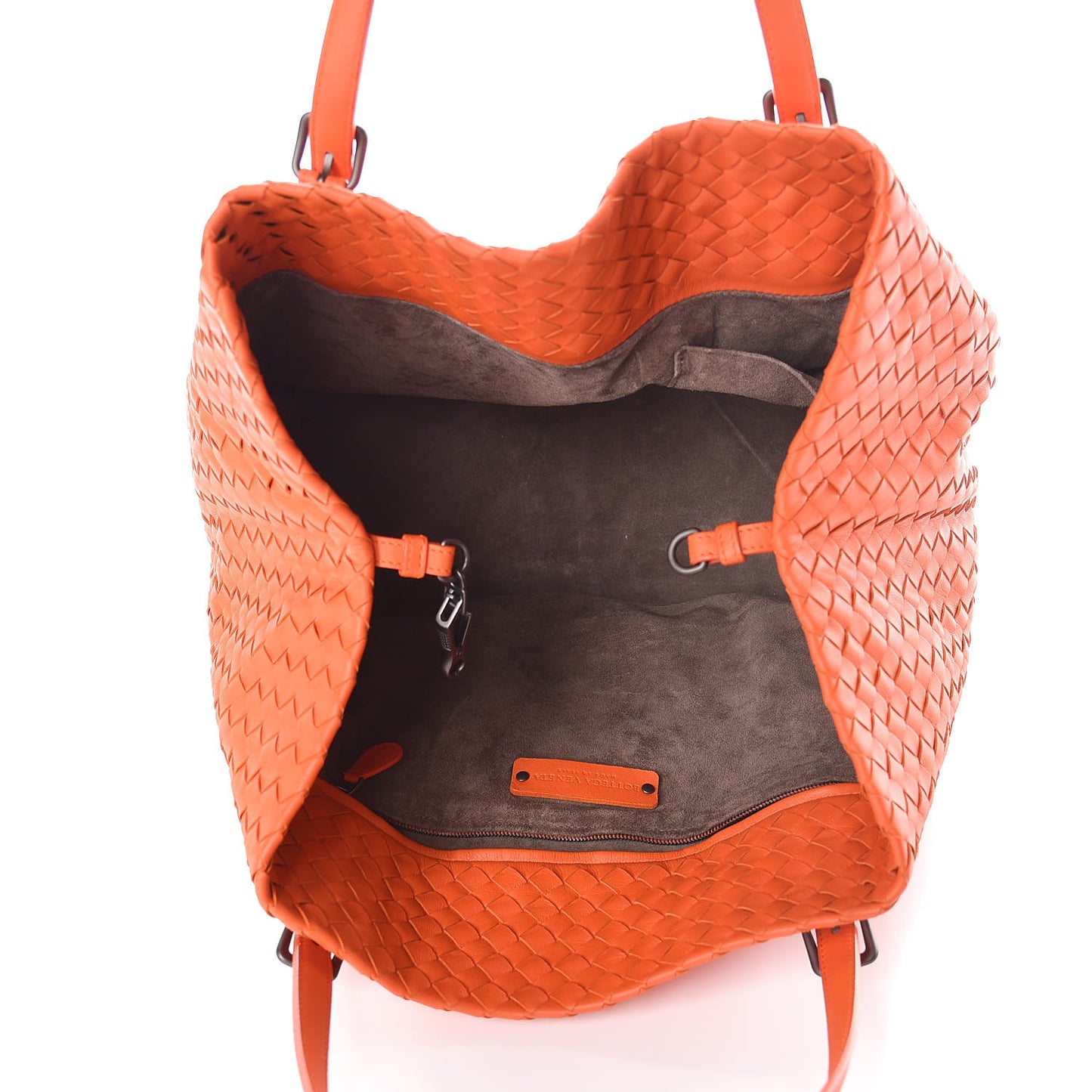 Nappa Intrecciato Medium Seamless Tote Tangerine