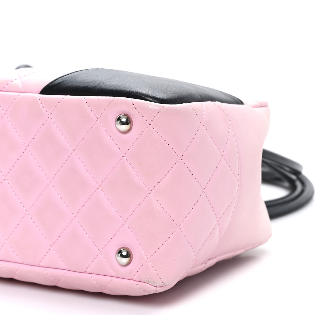Chanel Calfskin Quilted Large Cambon Bowler Pink Black 10 of 12