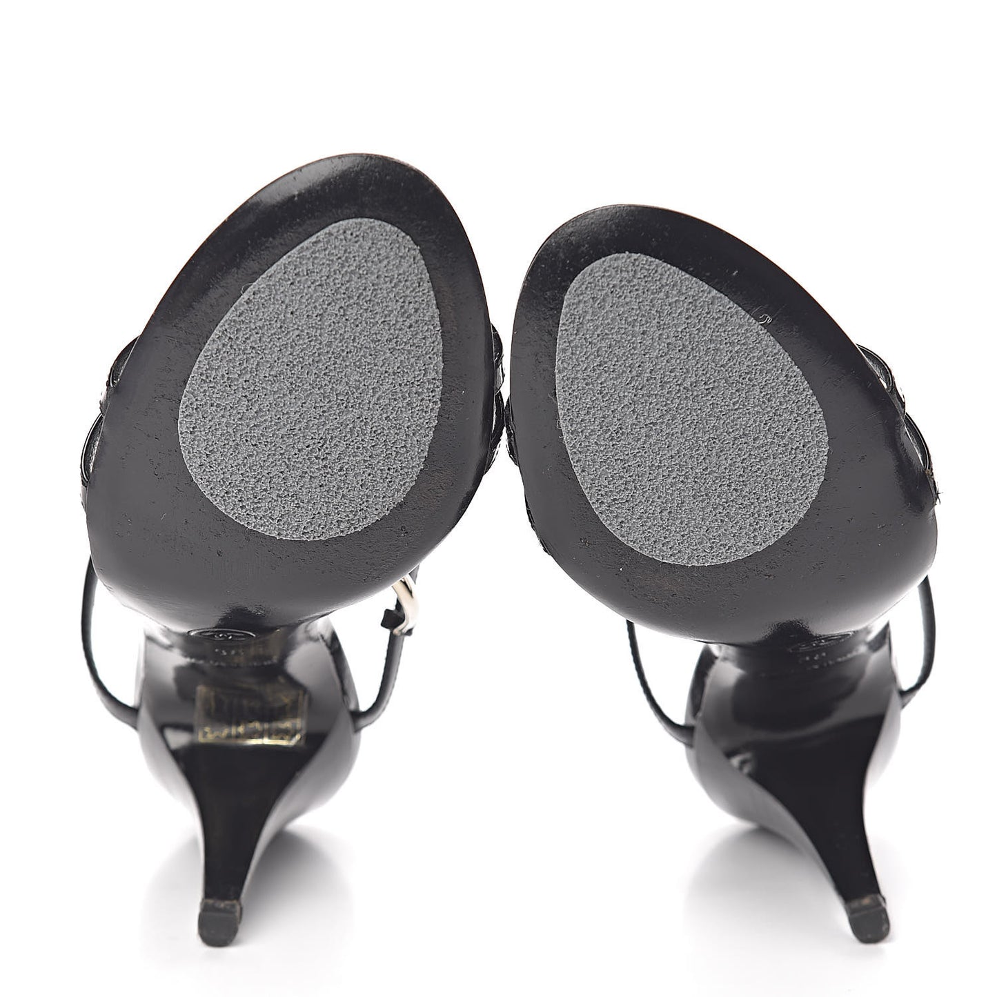 Patent CC Sandals 38 Black Gold