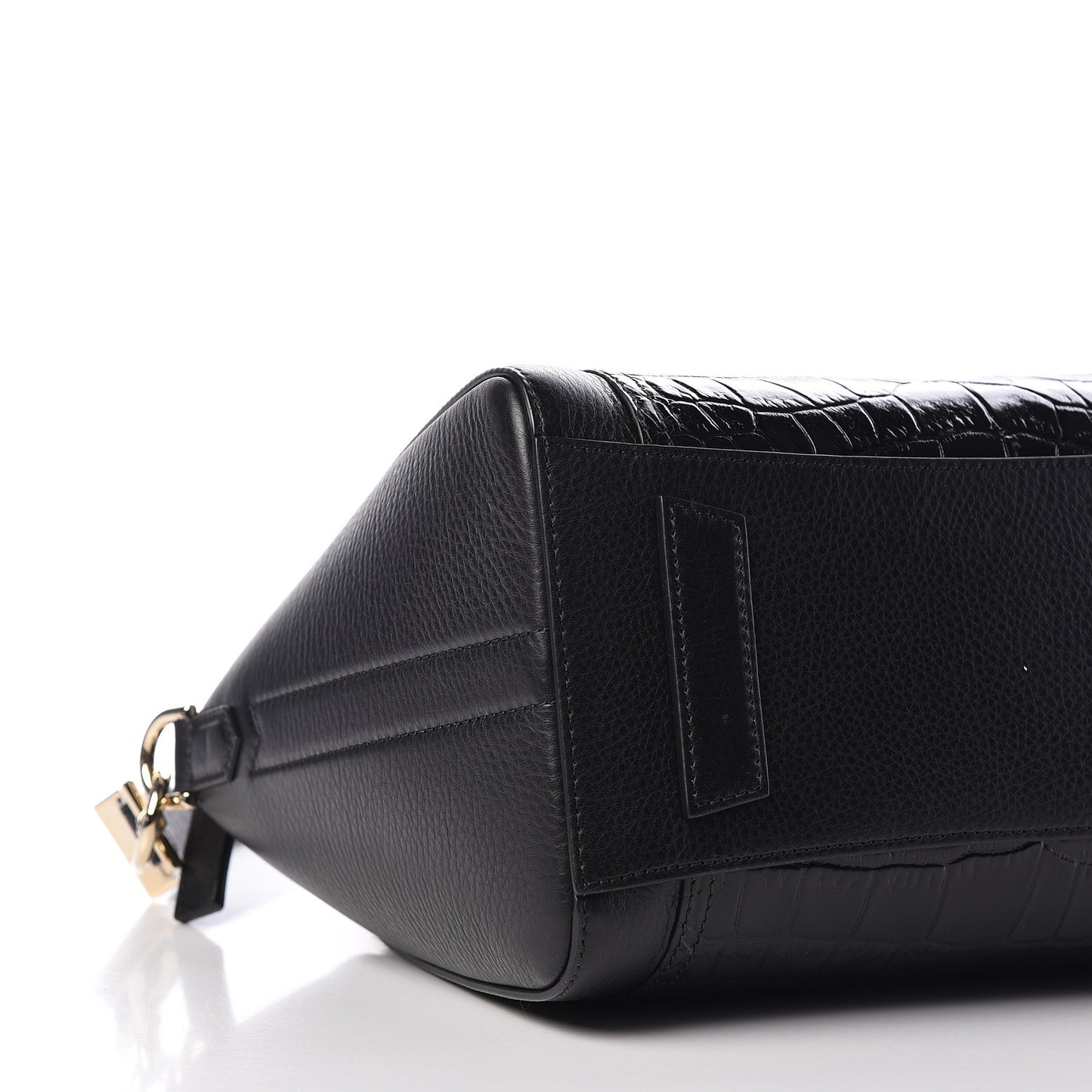 Grained Calfskin Crocodile Embossed Inlay Small Antigona Black