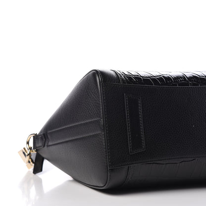 Givenchy Grained Calfskin Crocodile Embossed Inlay Small Antigona Black 8 of 10