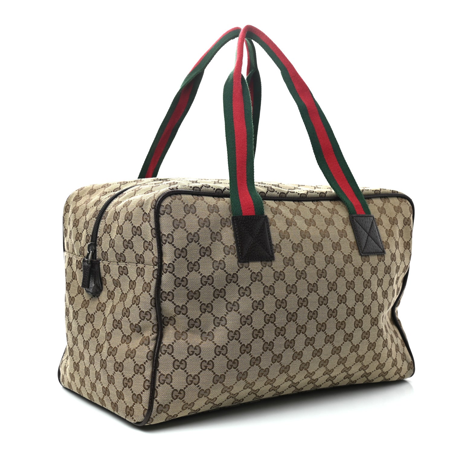 Gucci GG Monogram Web Medium Collapsible Carry On Duffle Beige Brown 2 of 6