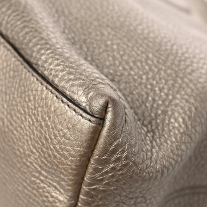 Gucci Metallic Pebbled Calfskin Medium Soho Chain Shoulder Bag Golden Beige 8 of 11