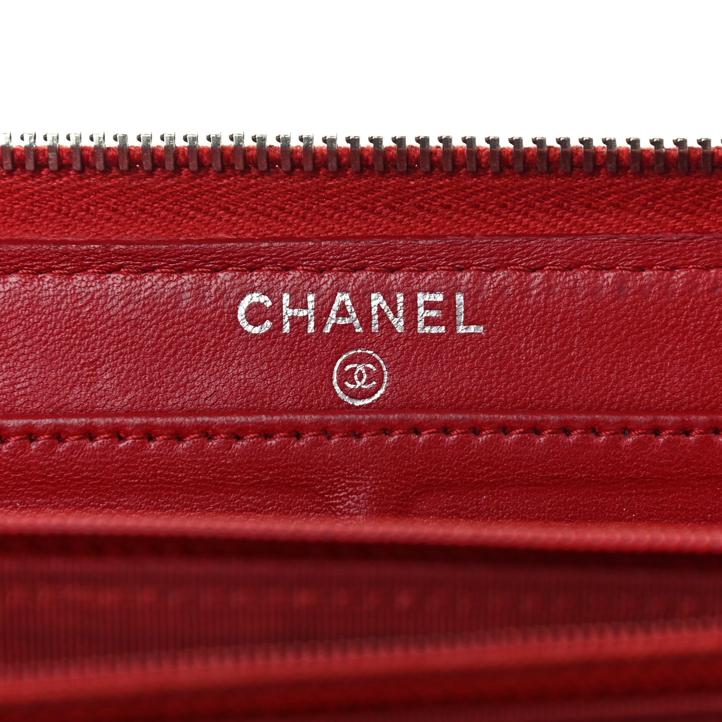 Lambskin Quilted Large Gusset Zip Around Wallet Red