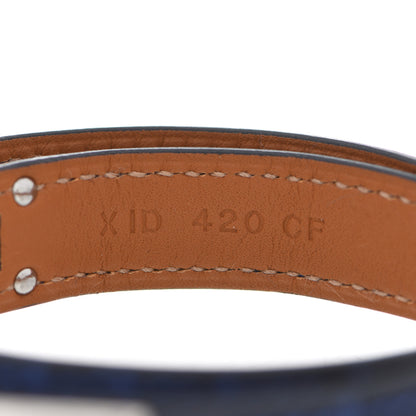 Hermes Shiny Alligator Kelly Double Tour Bracelet S Bleu Electrique 5 of 6