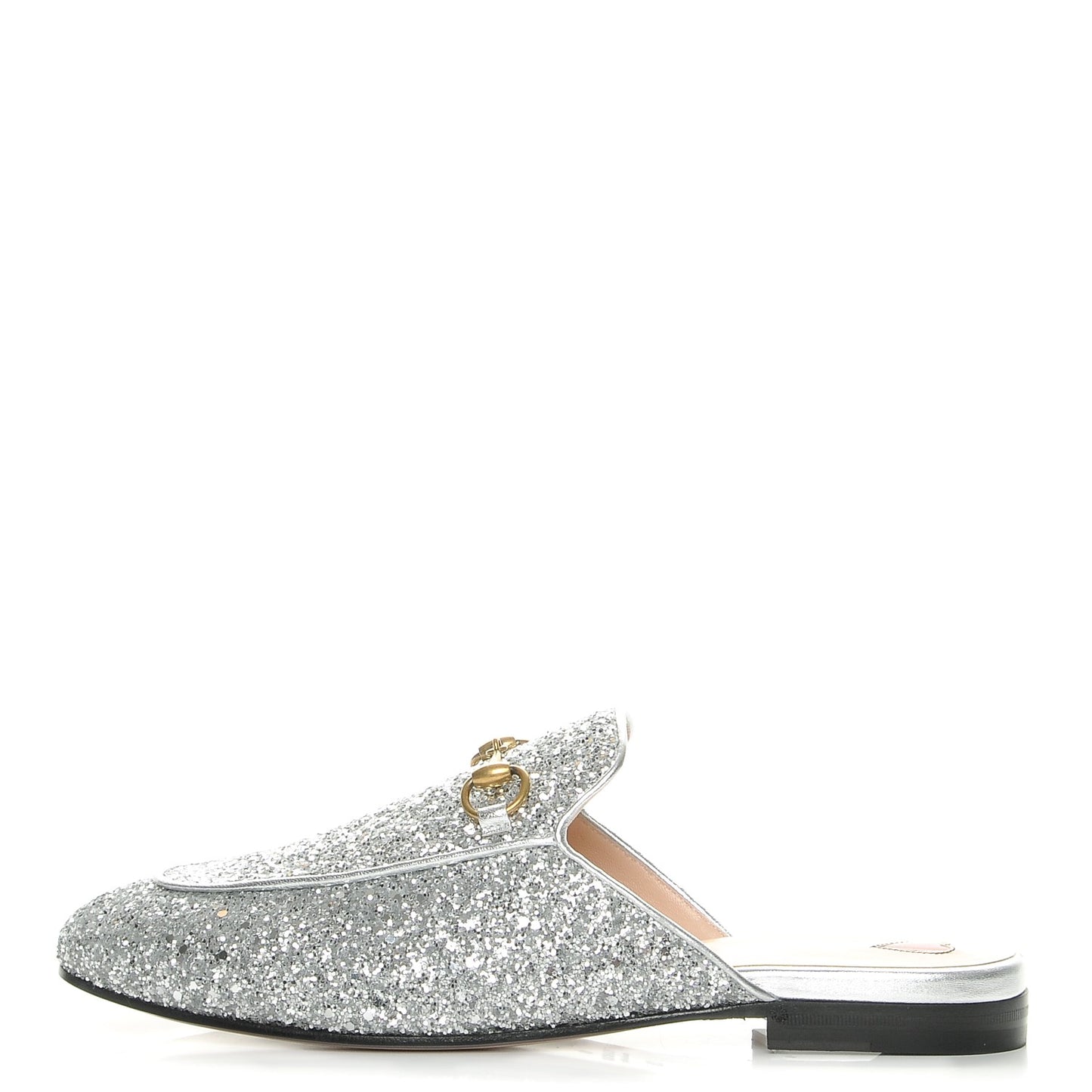 Glitter Princetown Slippers 38 Silver