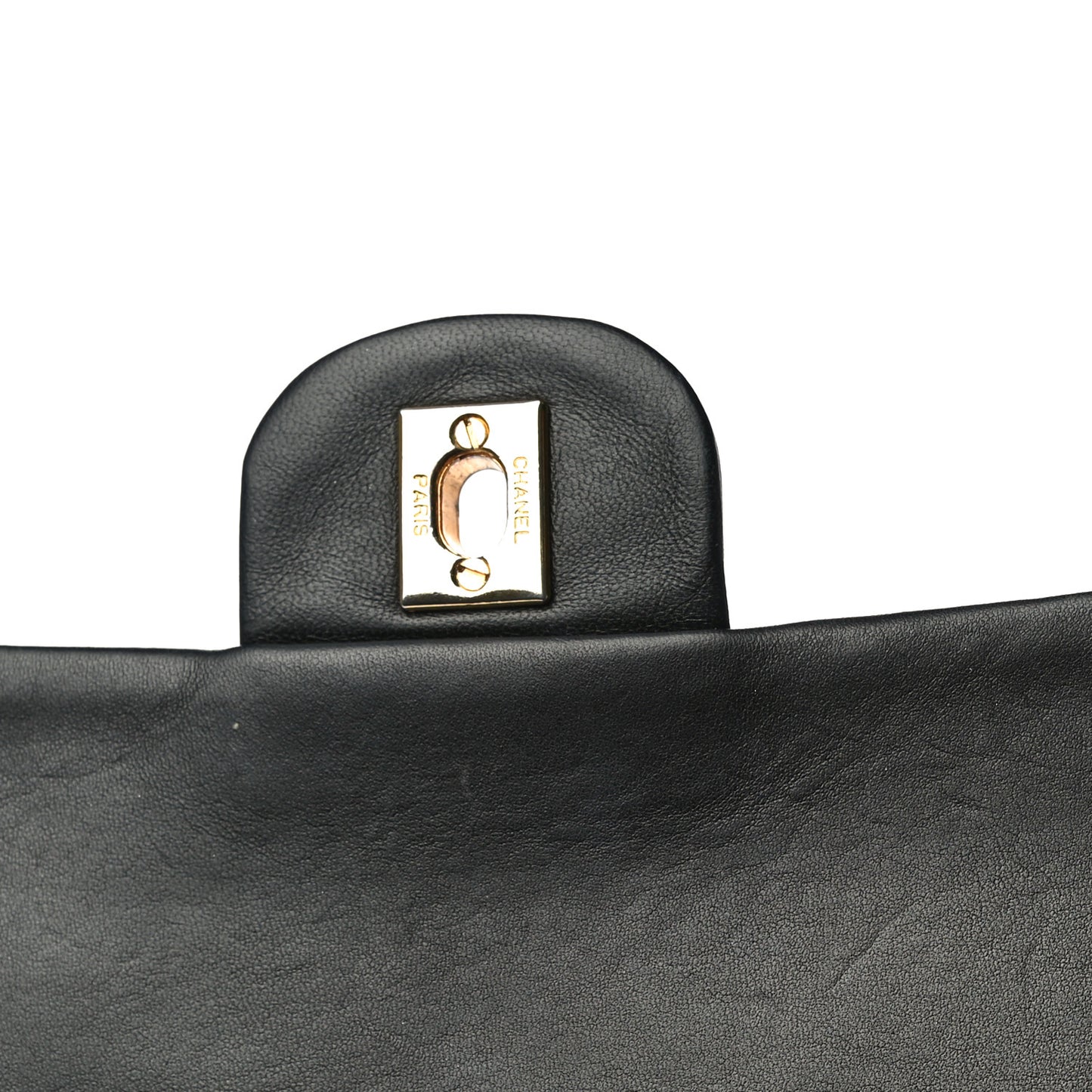 Lambskin Quilted Medium Double Flap Black