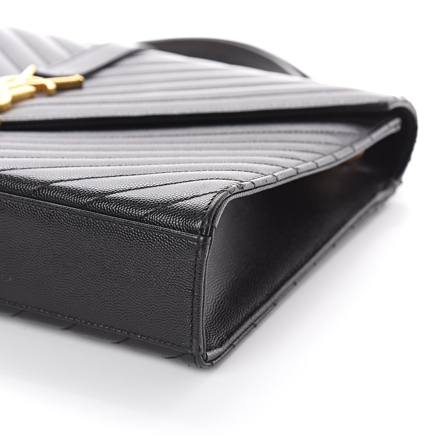 Grain De Poudre Matelasse Chevron Large Monogram Satchel Black