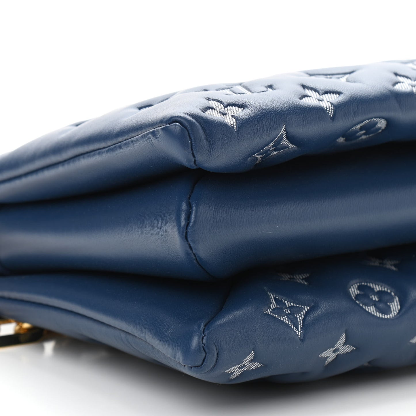 Lambskin Embossed Monogram Coussin PM Denim Blue