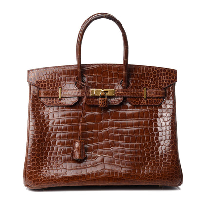 Hermes Shiny Porosus Crocodile Birkin 35 Etrusque 1 of 19