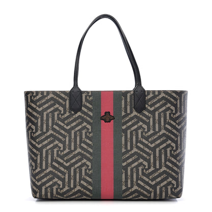 Gucci GG Supreme Monogram Caleido Web Medium Tote Beige Ebony 1 of 10