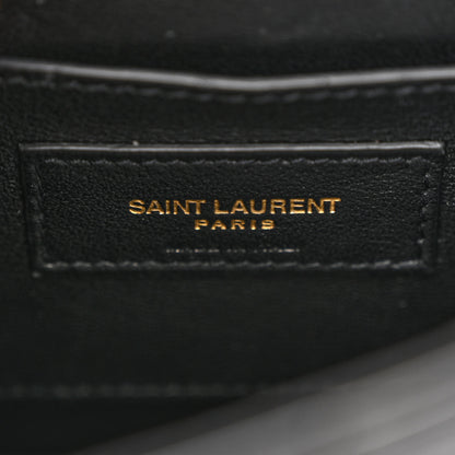 Saint Laurent Patent Calfskin Matelasse Monogram Small Vicky Chain Bag Black 6 of 10