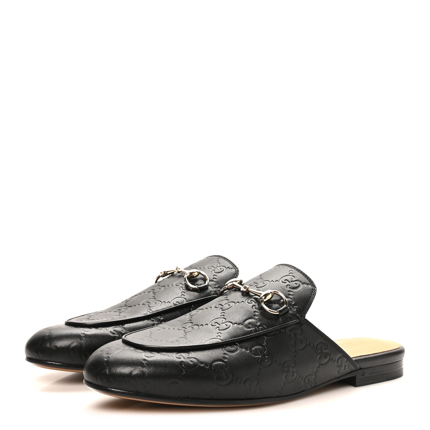 Gucci Glamour Calfskin Guccissima Womens Princetown Slippers 38.5 Black 4 of 9