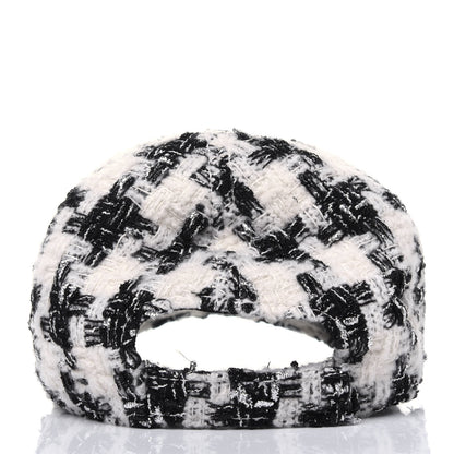 Chanel Tweed CC Cap Hat M Black White 3 of 12