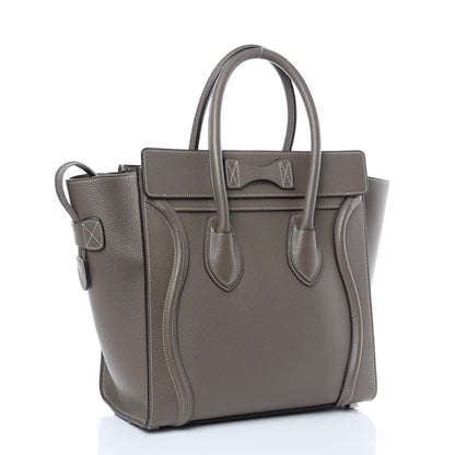 Celine Drummed Calfskin Micro Luggage Souris 4 of 11