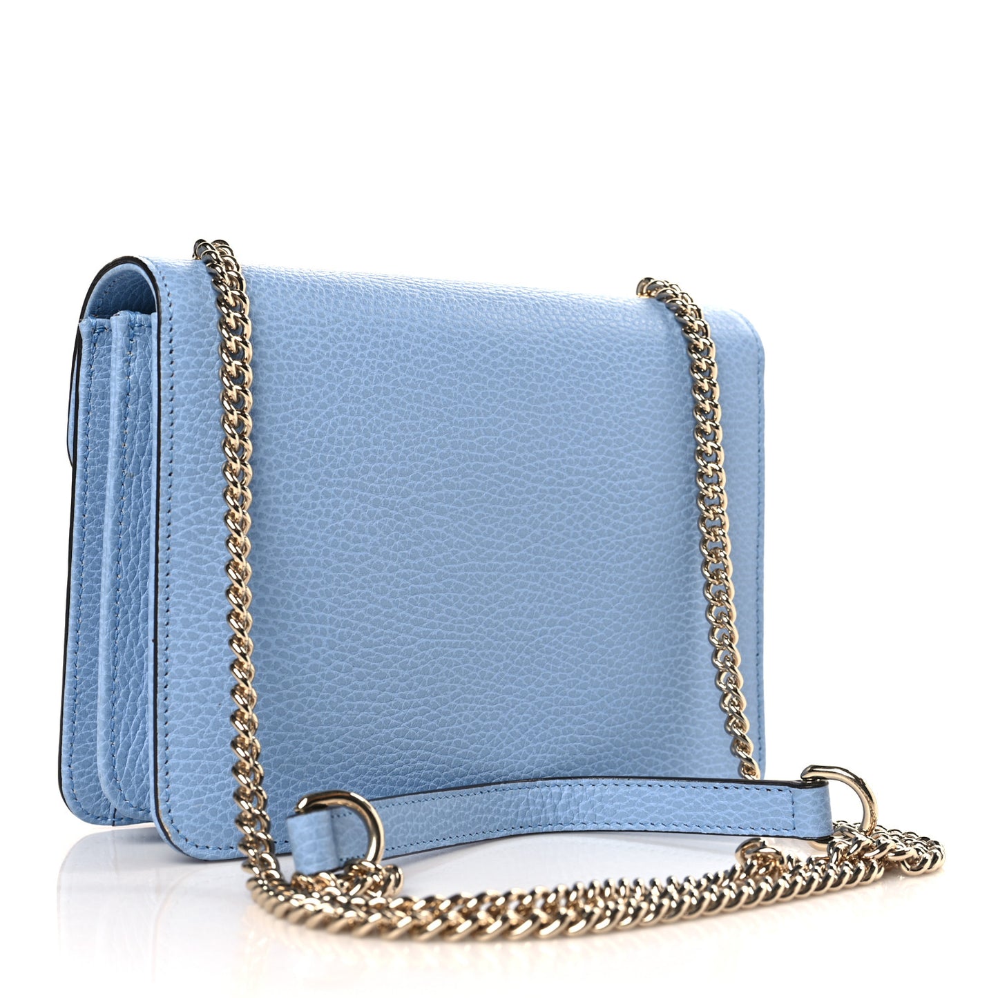 Dollar Calfskin Small Interlocking G Shoulder Bag Mineral Blue
