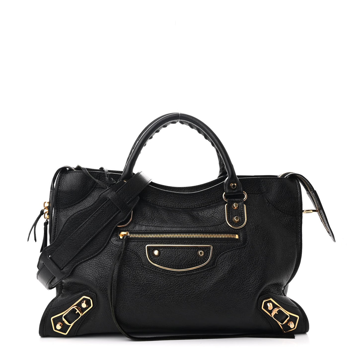Chevre Gold Metallic Edge Hardware City Black