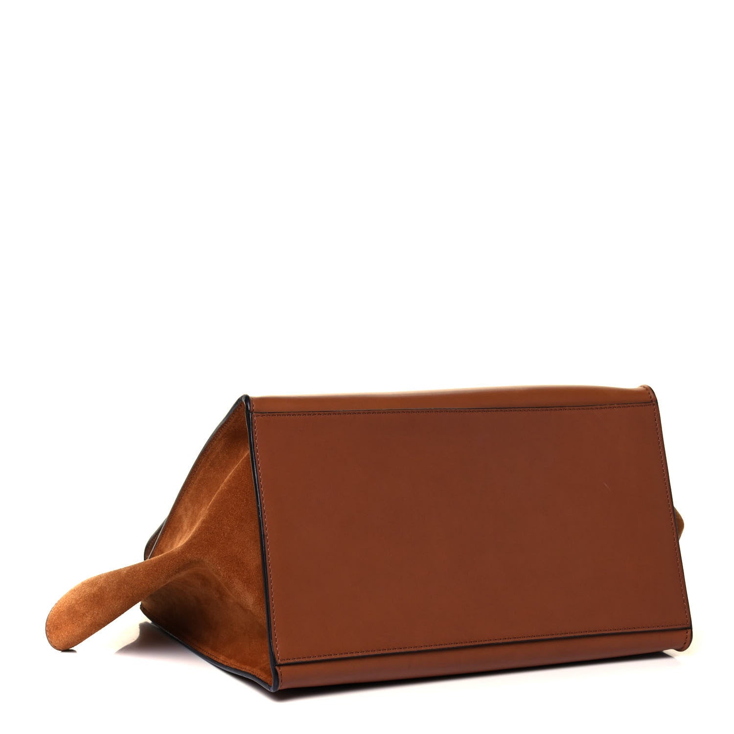 Celine Smooth Calfskin Suede Medium Trapeze Tan 4 of 9