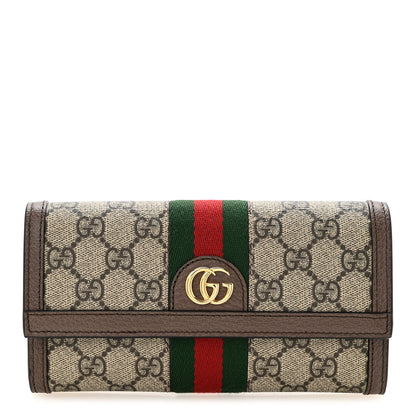 Gucci GG Supreme Monogram Web Ophidia Continental Wallet Brown 1 of 9
