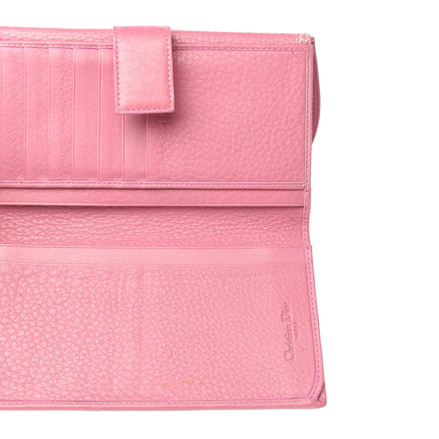 Christian Dior Calfskin Embroidered Romantic Flowers Saddle Wallet Pink 6 of 7