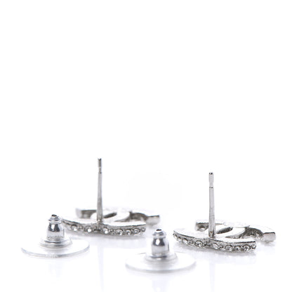 Chanel Crystal Mini CC Earrings Silver 6 of 10