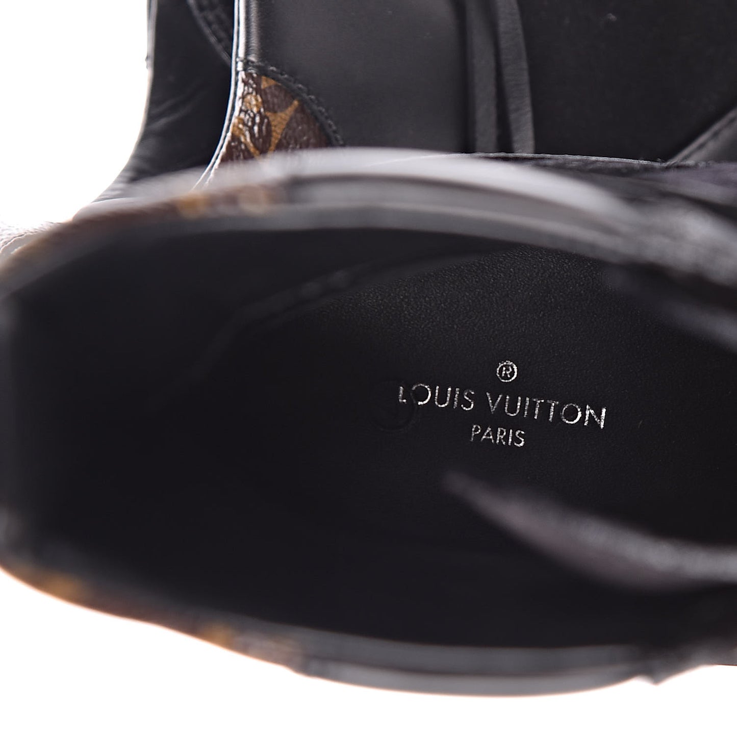 Suede Calfskin Monogram LV Black Heart Laureate Platform Desert Boots 37 Black